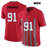 Men's NCAA Ohio State Buckeyes Drue Chrisman #91 College Stitched Elite Authentic Nike Red Football Jersey XA20D26TN